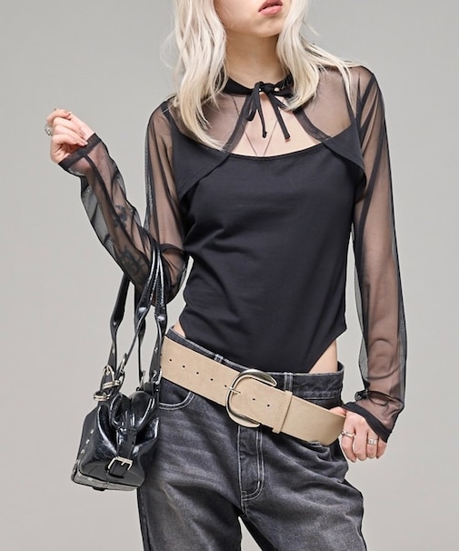 【WHO'S WHO gallery】ホールネックドッキングトップス