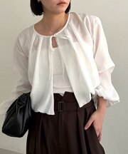 【CAPRICIEUX LE'MAGE】シアーバルーンブラウス