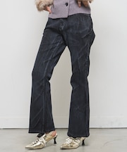 【WHO'S WHO gallery】ストレッチ転写加工フレアパンツ