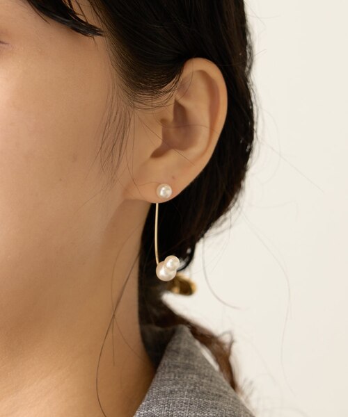 ánuans カーブパールピアス【期間限定SALE】 ánuans カーブパール