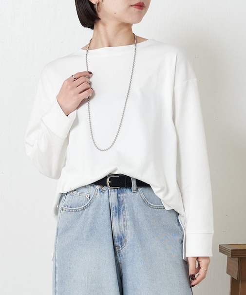 前後差スリットカットソー