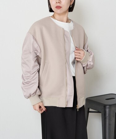 MA-1風異素材ブルゾン