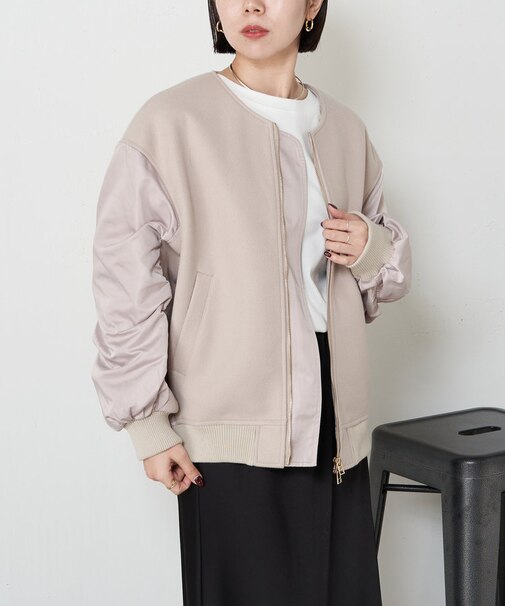 MA-1風異素材ブルゾン