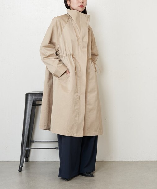 スタンドネックドロストコート