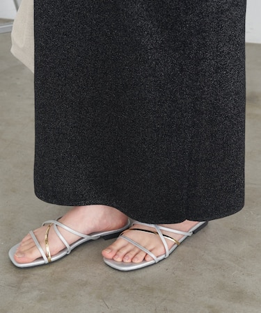 ラインフラットシューズ