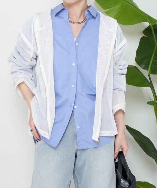 メッシュラインパーカー