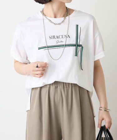 ラインテープロゴカットソー