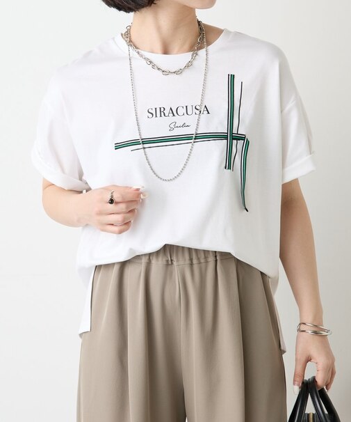 ラインテープロゴカットソー