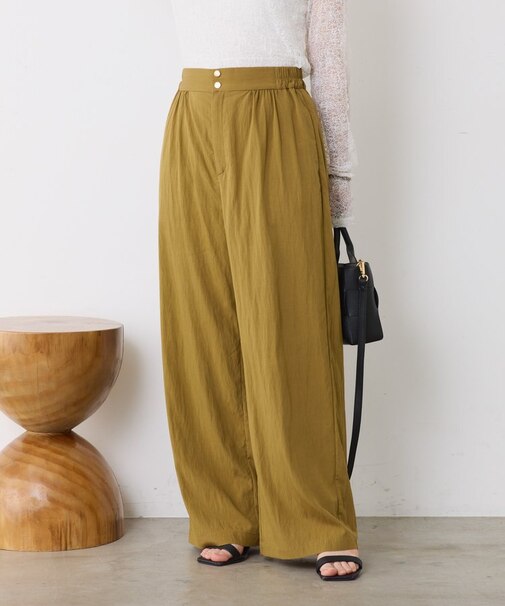 レーヨンナイロンギャザーパンツ