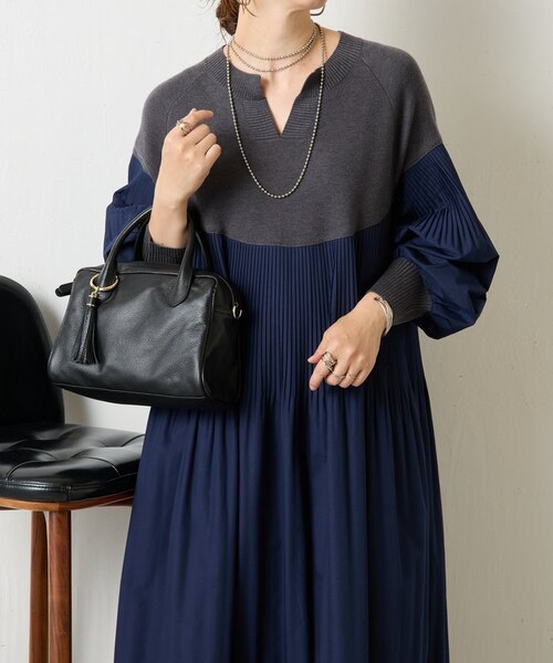 ニットドッキングプリーツワンピース｜ガリャルダガランテの