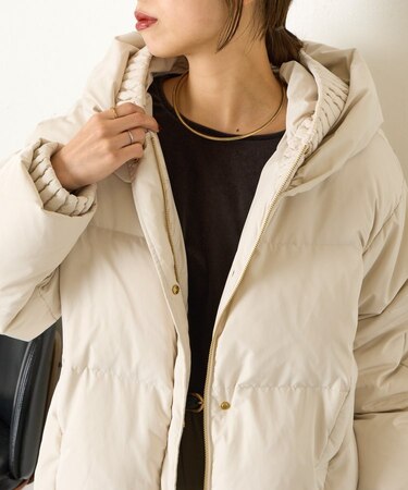 リブ襟ショートダウン