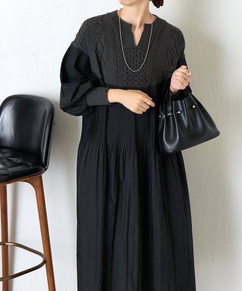 ケーブルニットプリーツワンピース｜ガリャルダガランテのアウトレット