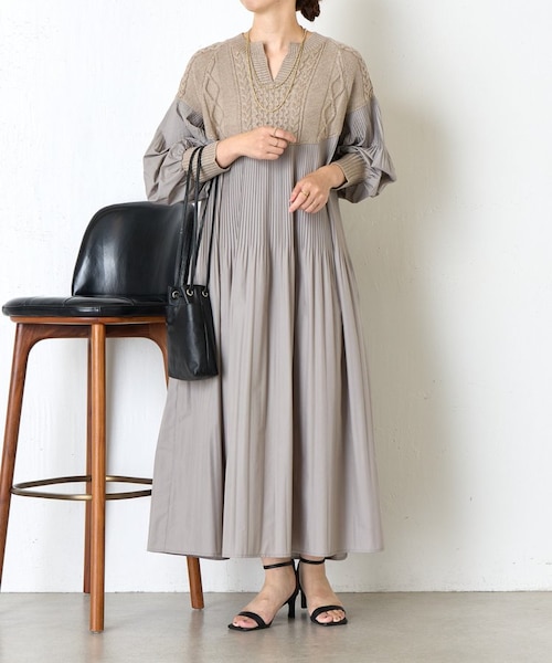 ケーブルニットプリーツワンピース｜ガリャルダガランテのアウトレット
