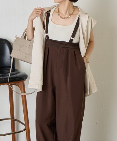 サテン切替カーブサロペ