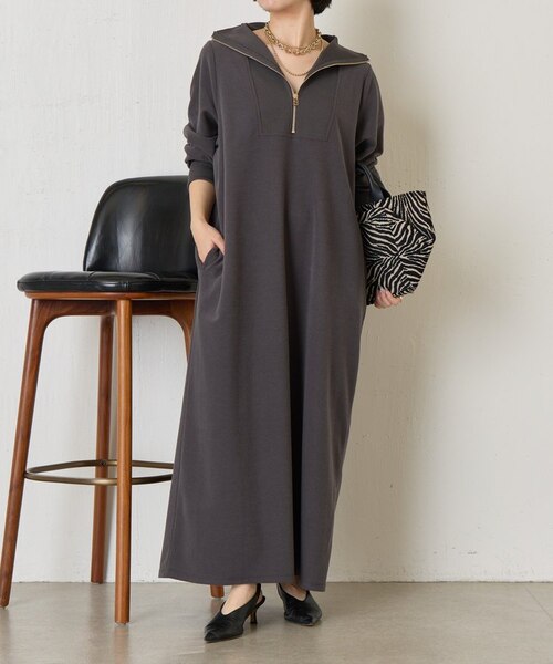 SALE！【PGG】パイルメッシュ ハーフジップアップワンピース SALE！【PGG】パイルメッシュ ハーフジップアップワンピース SALE