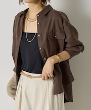 袖タックダブルポケットシャツ