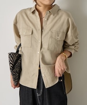 袖タックダブルポケットシャツ