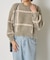 チェック柄シャギーニット