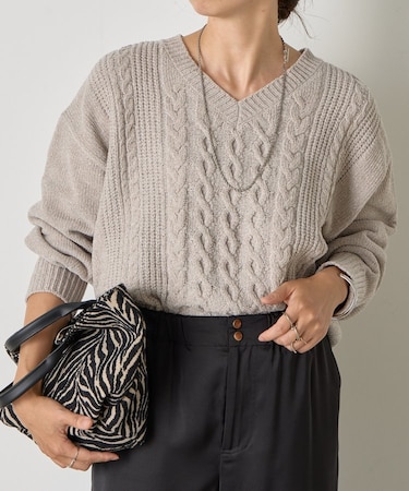 モールケーブルラメニット