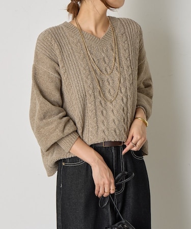 モールケーブルラメニット