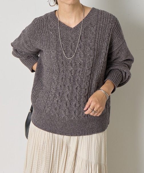 モールケーブルラメニット