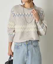 異素材ミックスニット