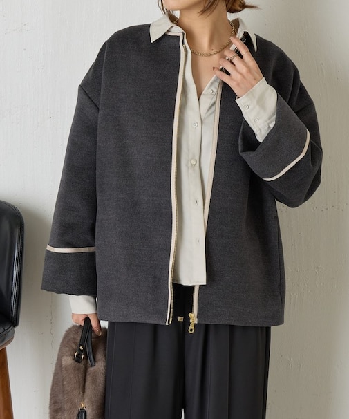 テープラインコクーンコート