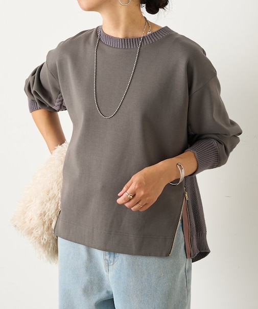 【すっきり抜け感】ケーブルファスナープルオーバー