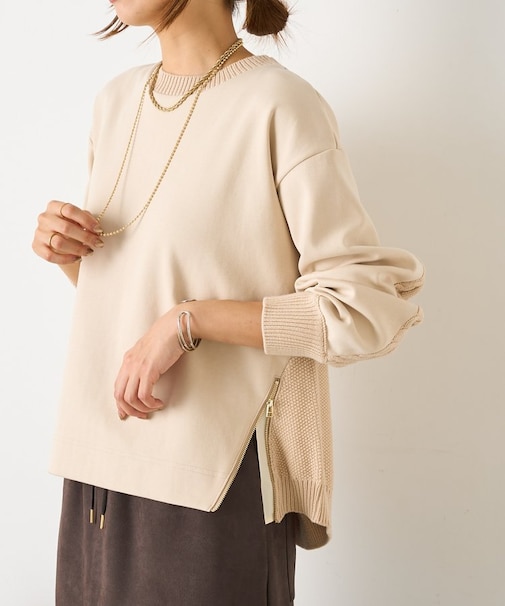 【すっきり抜け感】ケーブルファスナープルオーバー