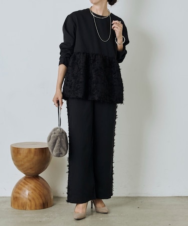 ジャガードペプラムセットアップ