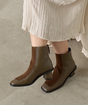 スエード切替配色ブーツ