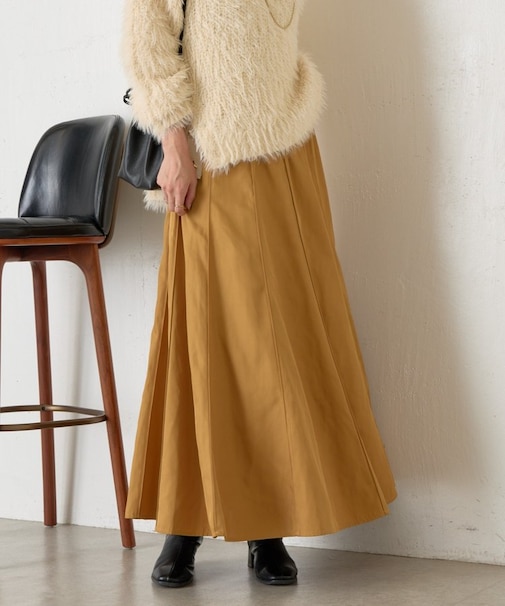 ナイロンピンタックフレアスカート