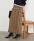 チェックフリンジタイトスカート