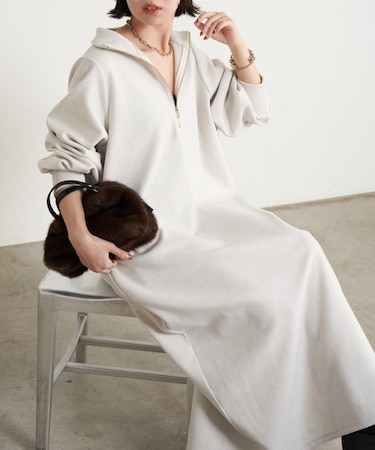 ハーフジップキモウワンピース