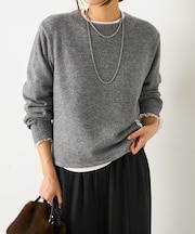 ラメクルーネックニット