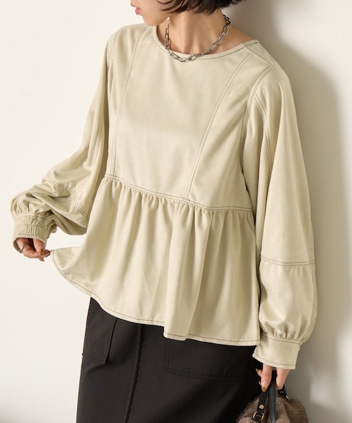 バイカラーステッチブラウス