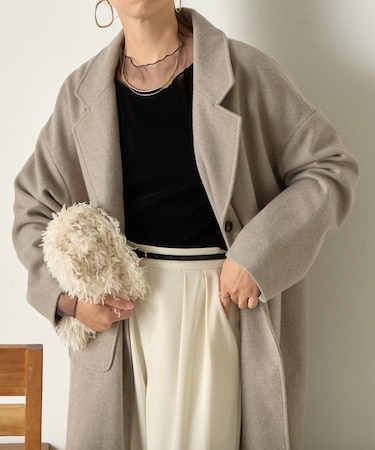 ウール混ロングコート