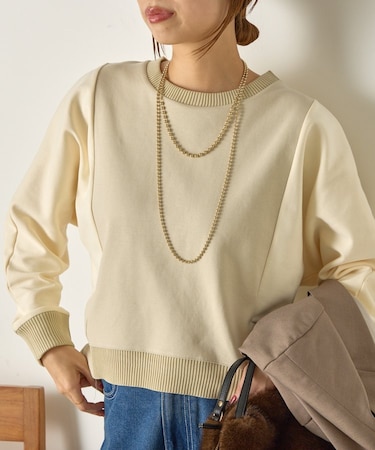 配色ドルマンダンボールカットソー