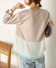 裾プリーツボンディングカットソー