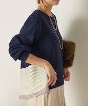 裾プリーツボンディングカットソー