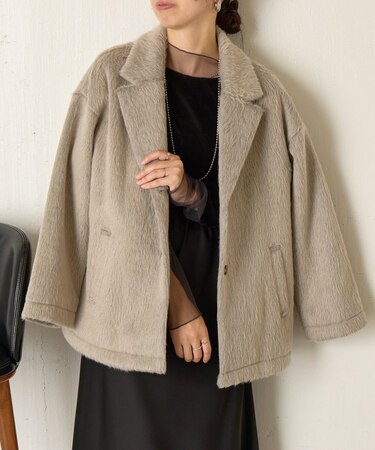 テーラードシャギーコート