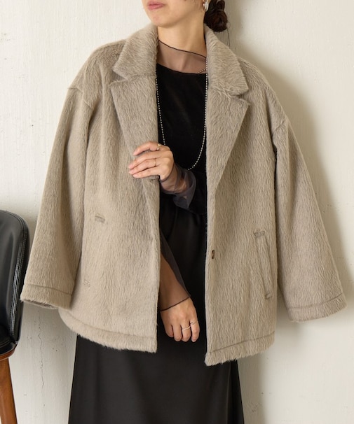 テーラードシャギーコート