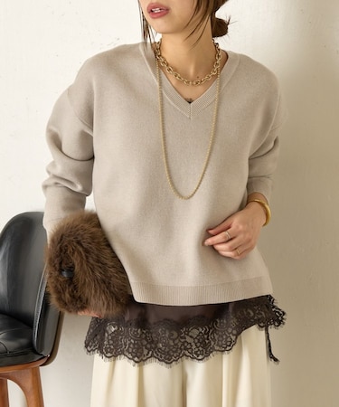 WフェイスVニット