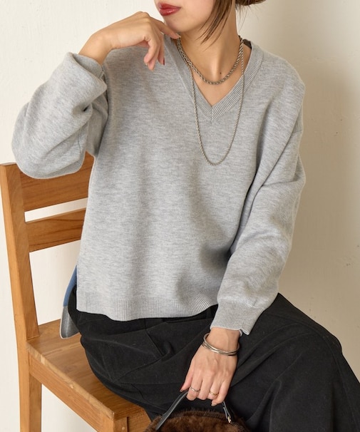 WフェイスVニット