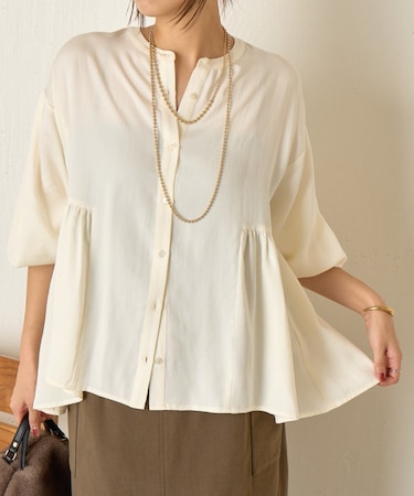 バック切替ギャザーブラウス