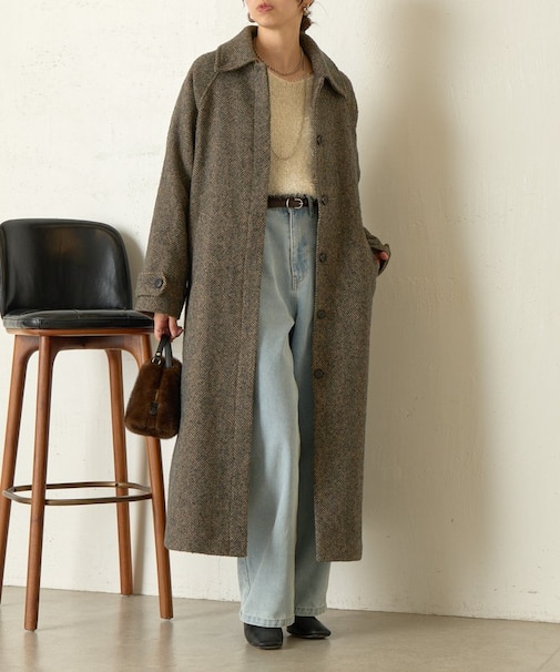 ヘリンボーンロングコート