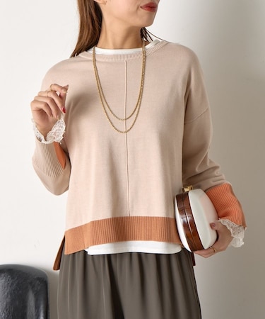 3配色ボックスニット