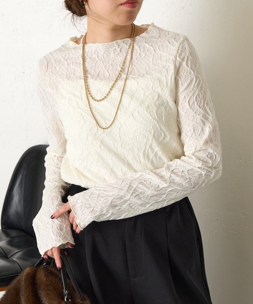 【インナーにも◎】ウェーブジャガードプルオーバー