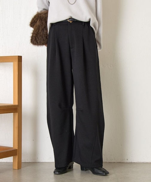 【楽ちん/大人カジュアル】スエットカーブパンツ