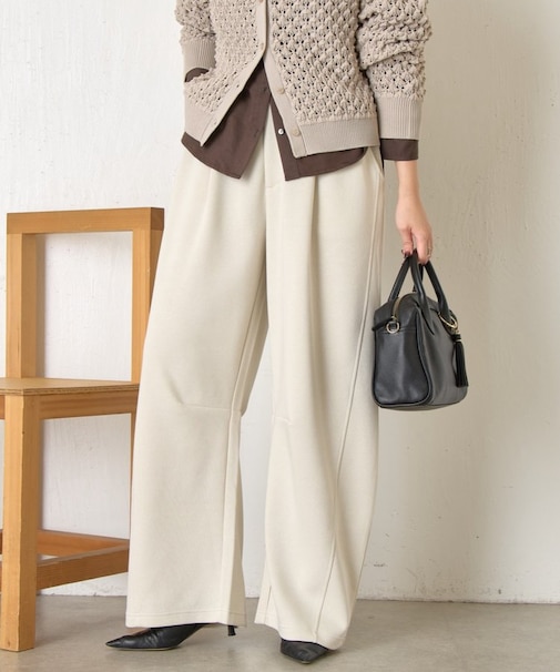 【楽ちん/大人カジュアル】スエットカーブパンツ